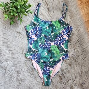 Tropik Womens One Piece Palm Leaves Pattern Swimsuit
